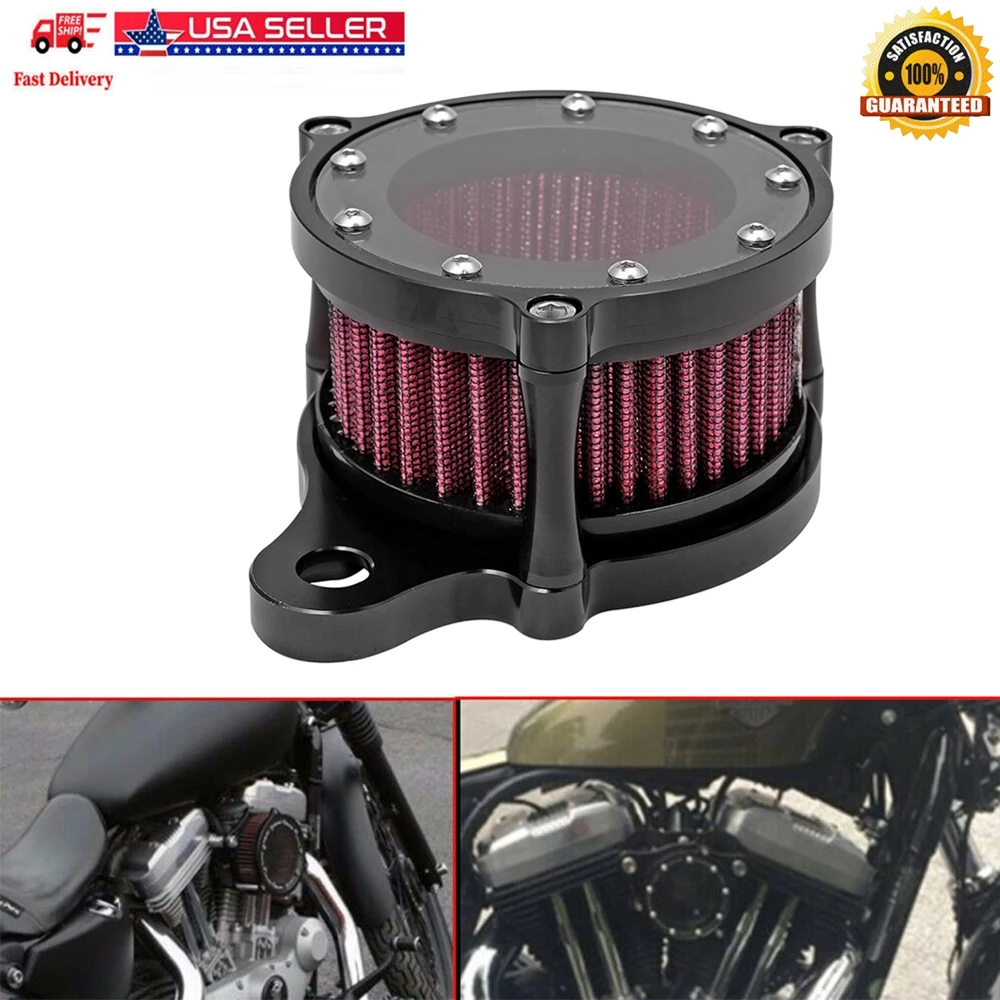 

For Harley Sportster XL883 XL1200 Iron 883 48 72 1991-2023 Accessories Motorcycle Air Filter CNC Air Cleaner Intake System Kit