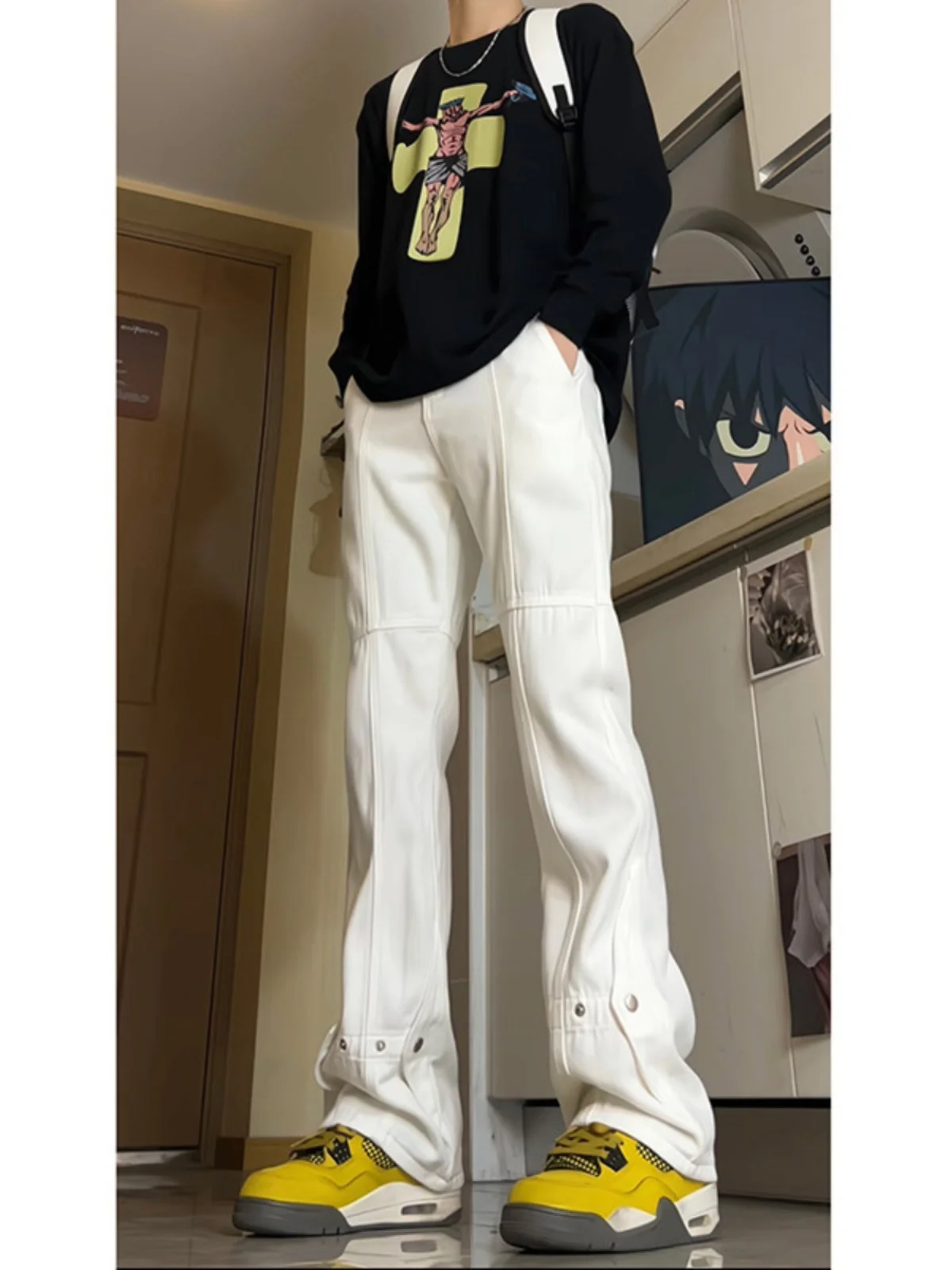 

Мужские джинсы American Vibe White Rivet Workwear: модные, прямые, зауженные, расклешенные, длинные брюки в стиле INS