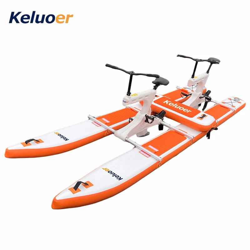 Orange Color Inflatable Floating Water Bike Double Person Water Bike