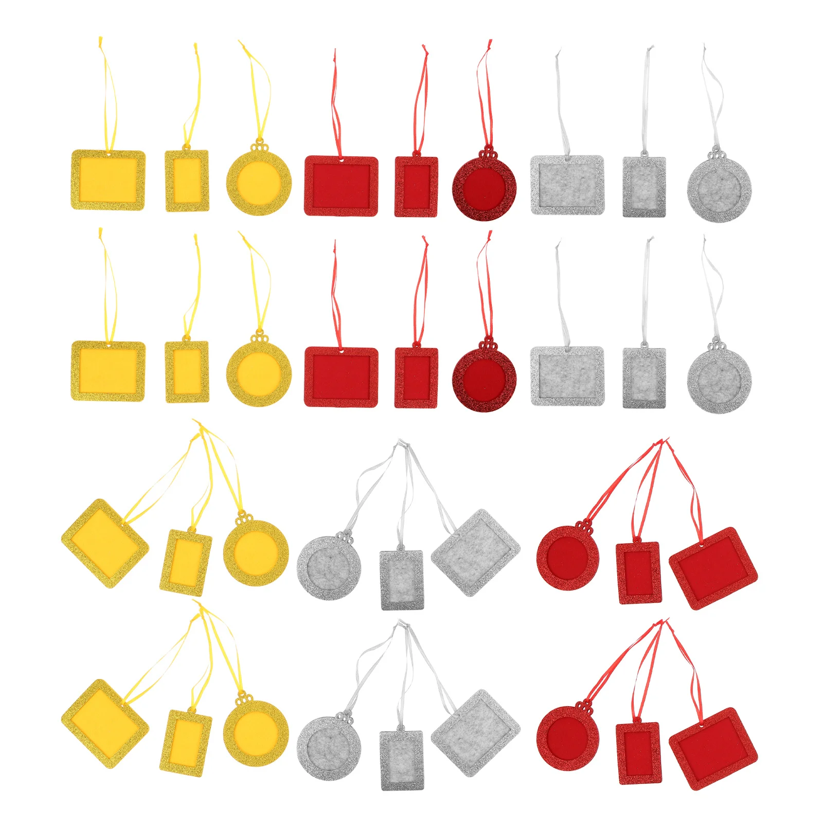

36Pcs Felt Christmas Photo Frame Ornament Mini Hanging Display Holiday Keepsake Party Decoration Xmas Tree Decor