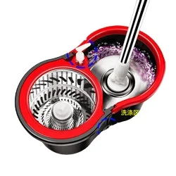 High Quality Spin Mop for Home Use Extra Large Thick Mop for Hardwood Tile Floors Dual Drive Bucket Mop with Press Handle for
