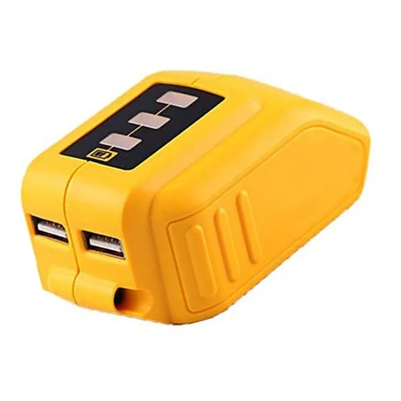 For DEWALT DCB090 Dual USB Phone Power Source Adapter Batteries Charging Converter 14.4V 18V 20V Charges USB Compatible Devices