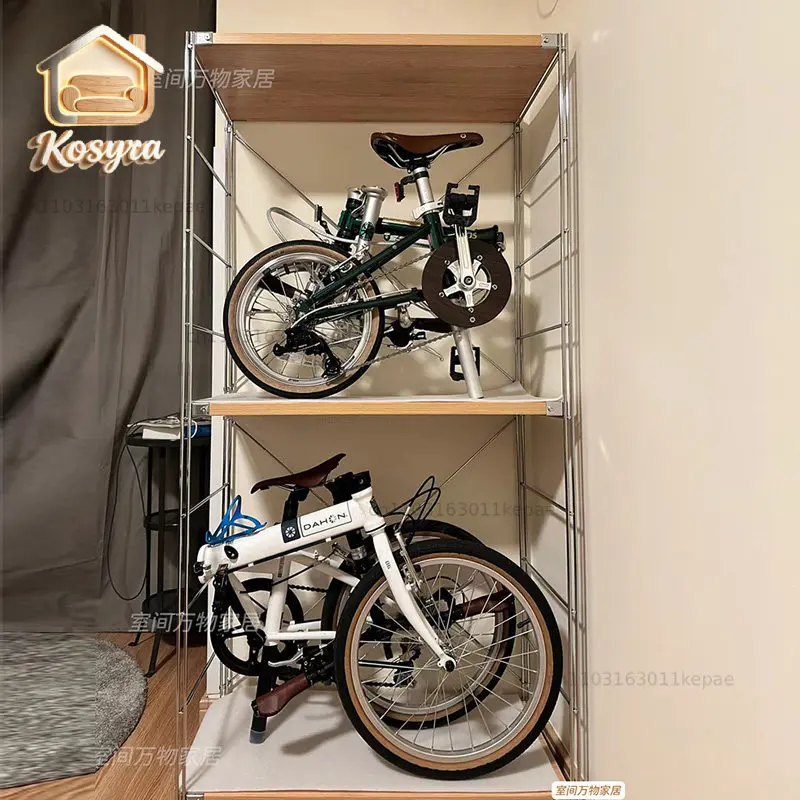 Bicycle Storage Rack Display Cabinet Folding Parking Garage Small Cloth Daxing Floor to Floor Popular Japanese Kitchen Shelf