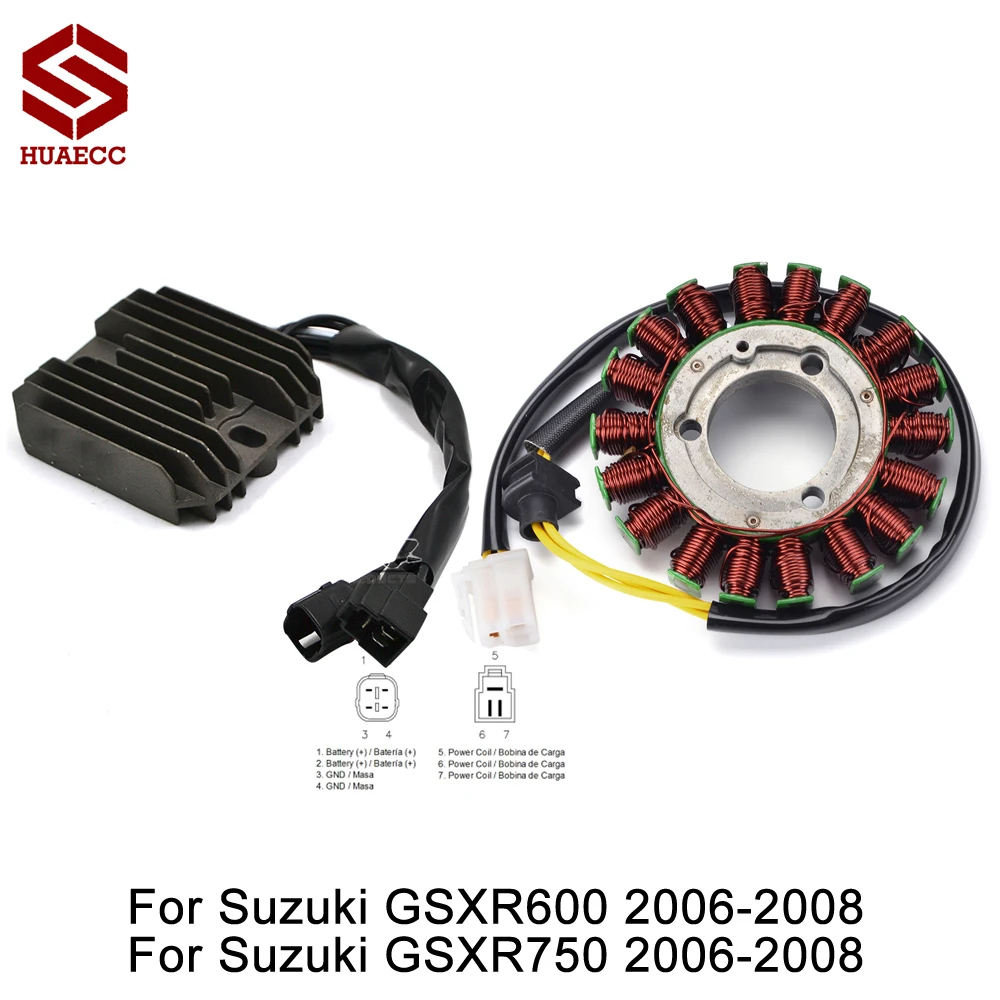 Generator Stator Coil + Voltage Regulator Rectifier for Suzuki GSXR600 GSXR750 GSX-R600 GSX-R750 GSX R600 R750 2006 2007 2008