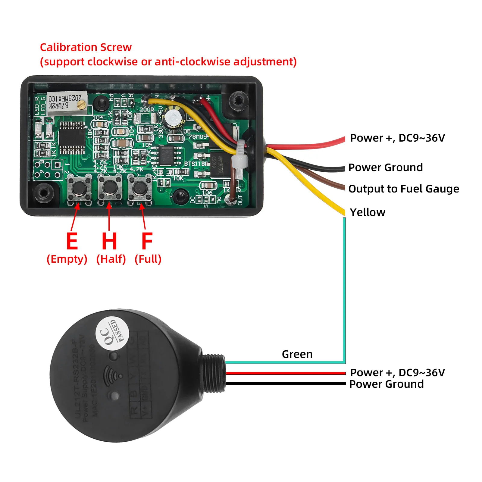 Sensore di livello del carburante ad ultrasuoni senza contatto sensore indicatore di monitoraggio del carburante interfaccia UL212-F Monitor del