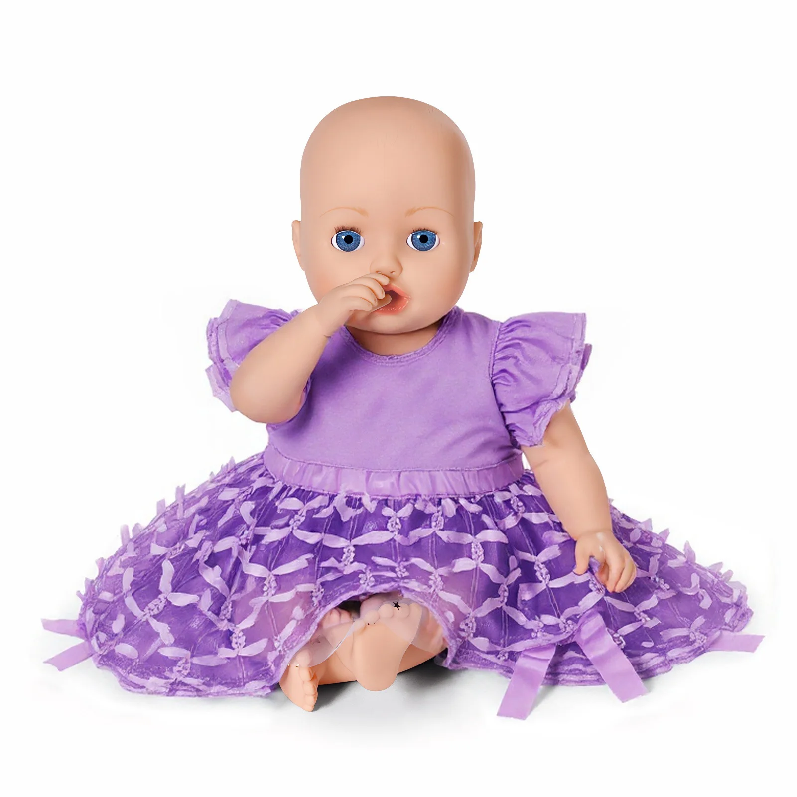 8 pièces/ensemble robe à fleurs violettes pour 43 Cm bébé né Reborn poupée vêtements accessoires 18 pouces poupée filles jouets notre génération Nenuco