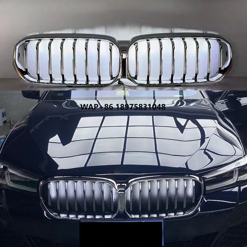 LED luminous Racing Grills for New 5 Series G30 M5 F90 2021 2022 2023  Front Silver Grille Replacement