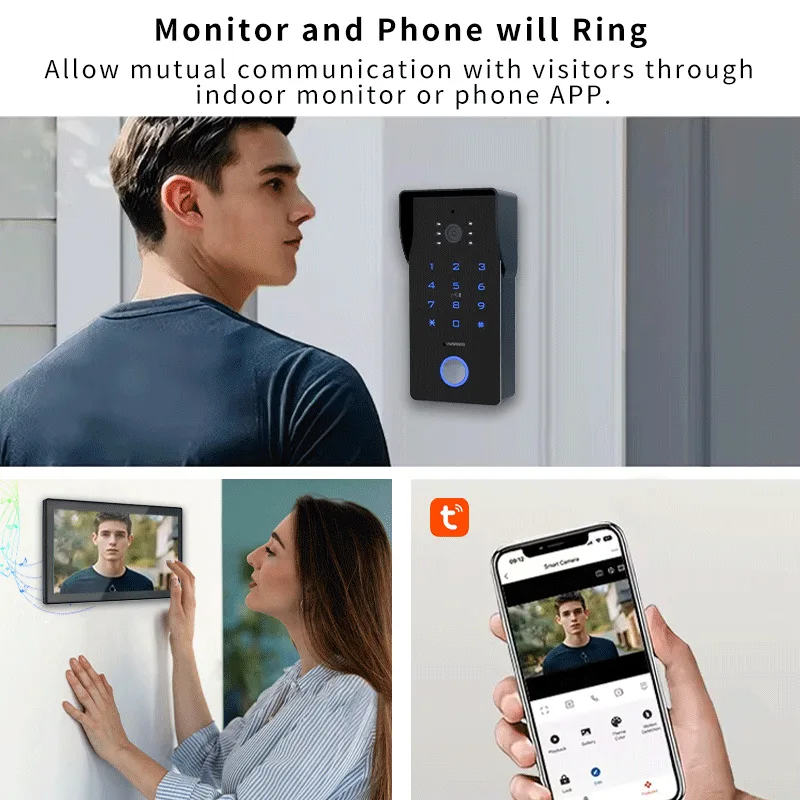 Smart 2-wire Doorbell 1080p High Definition Camera 10 Inch Touch Screen Display