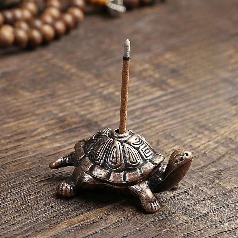 Retro Home Furnishing Fragrance Insert Indoor Aromatherapy Furnace Antique Tortoise Line Block Zen Tea Ceremony Holder Rack