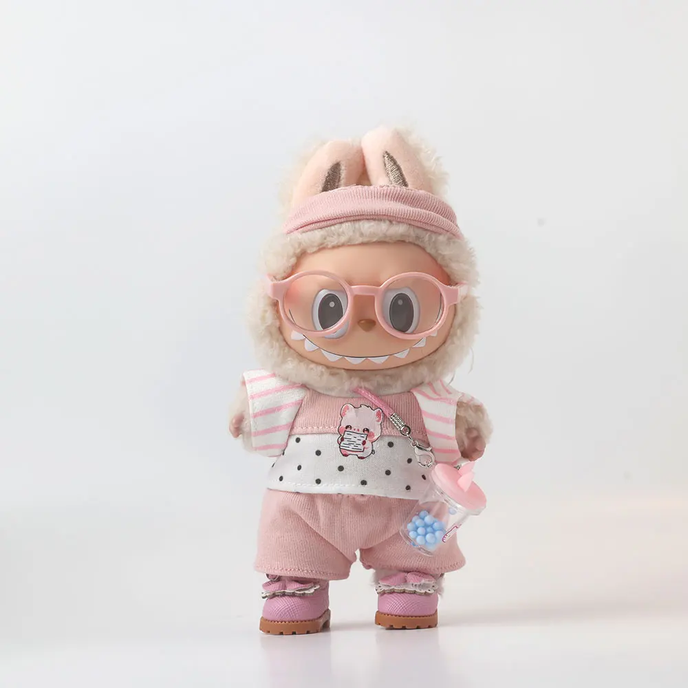 

Одежда для кукол Labubu Select, 15-17 см, розовый комплект одежды и обуви «Маленькая свинья», универсальная одежда Labubu