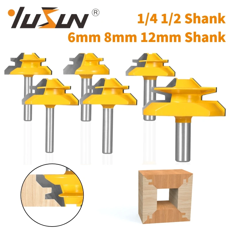 Yusun-lock Miter Router Bit para Carpintaria Fresa Ferramentas de Madeira 45 ° Grau 1pc
