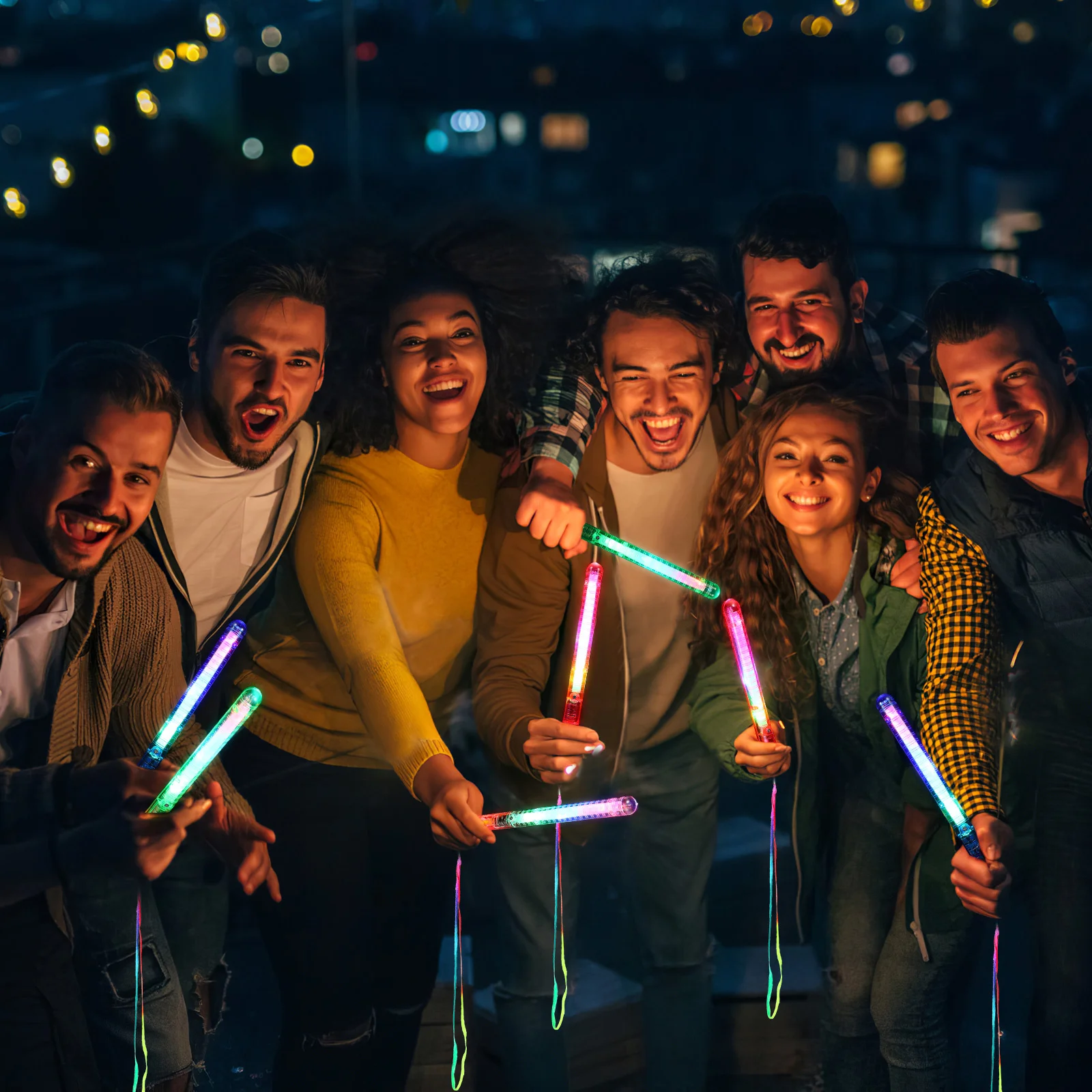 

12 pcs Led Flashing Glow Sticks Multicolor Light Up Wand Rods For Concert Party Supplies Wedding Carnival Celebrations