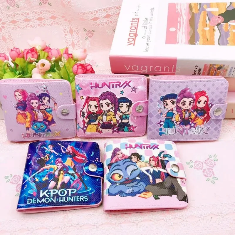 Kpop Demon Hunters PU-Geldbörse Anime Kurzer Stil Münzbörse Cartoon Mädchenherz-Geldbörse Aufbewahrungstasche Geschenk