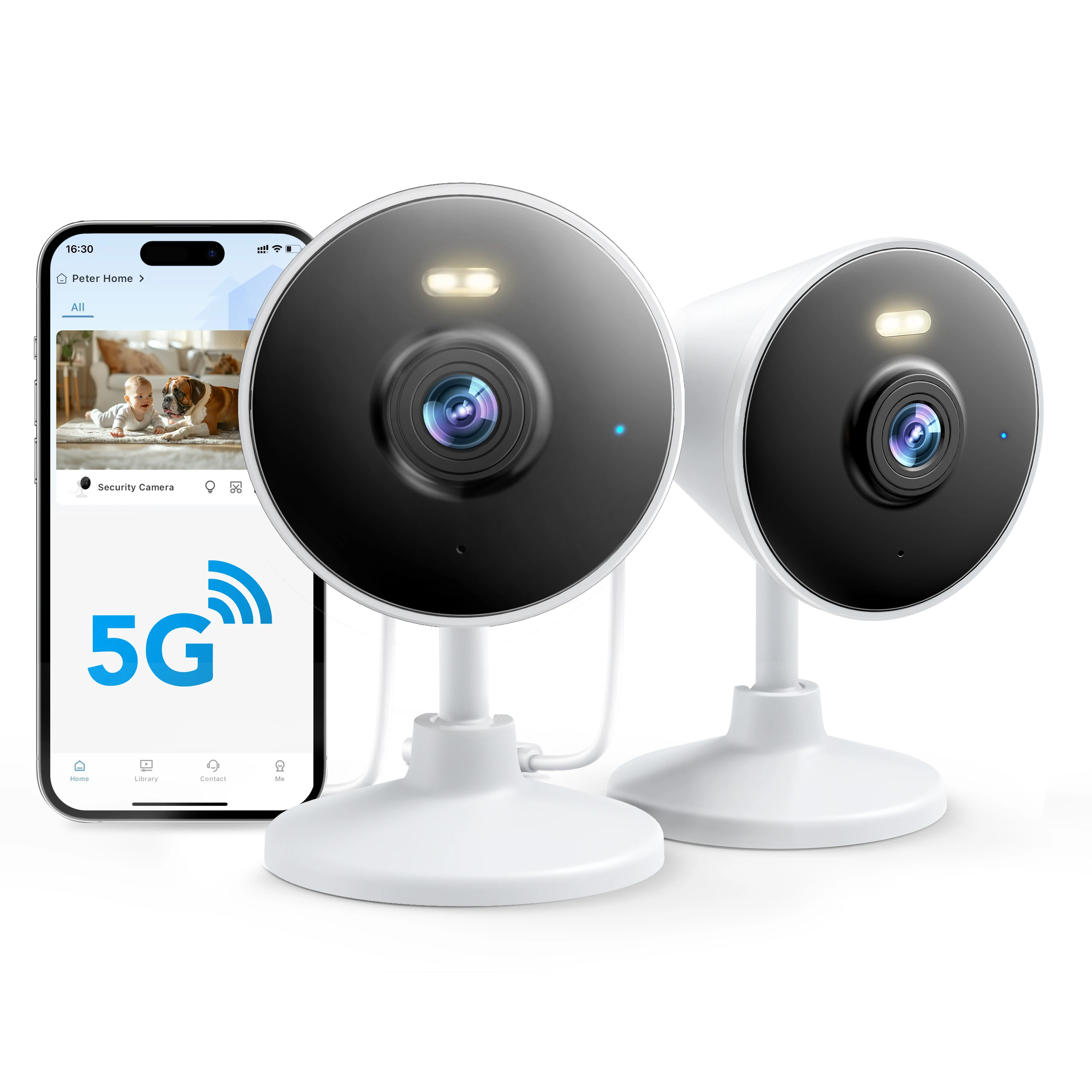 Techage Security WIFI Camera for Home Baby/Elder/Dog/Pet Camera 5G&2.4G WiFi Camera Spotlight Color Night Vision 2-Way Audio Indoor/Outdoor