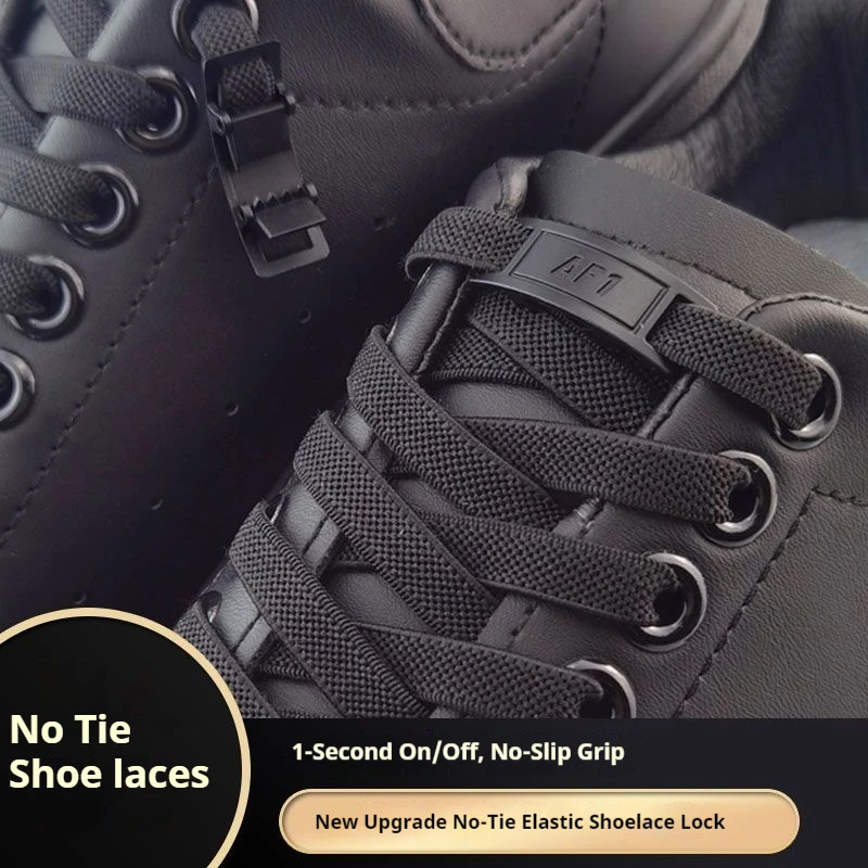 

No Tie Shoe Laces AF1 Lock Shoelaces Elastic Laces Sneakers Tennis Without Ties Kids Adult 8mm Flat Shoelace Shoe Accessories