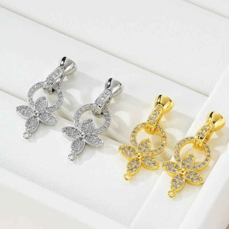 

Цельный медный позолоченный цирконий ювелирные изделия с пряжкой DIY браслет ожерелье жемчужная цепочка свитер цепочка аксессуары оптовая продажа