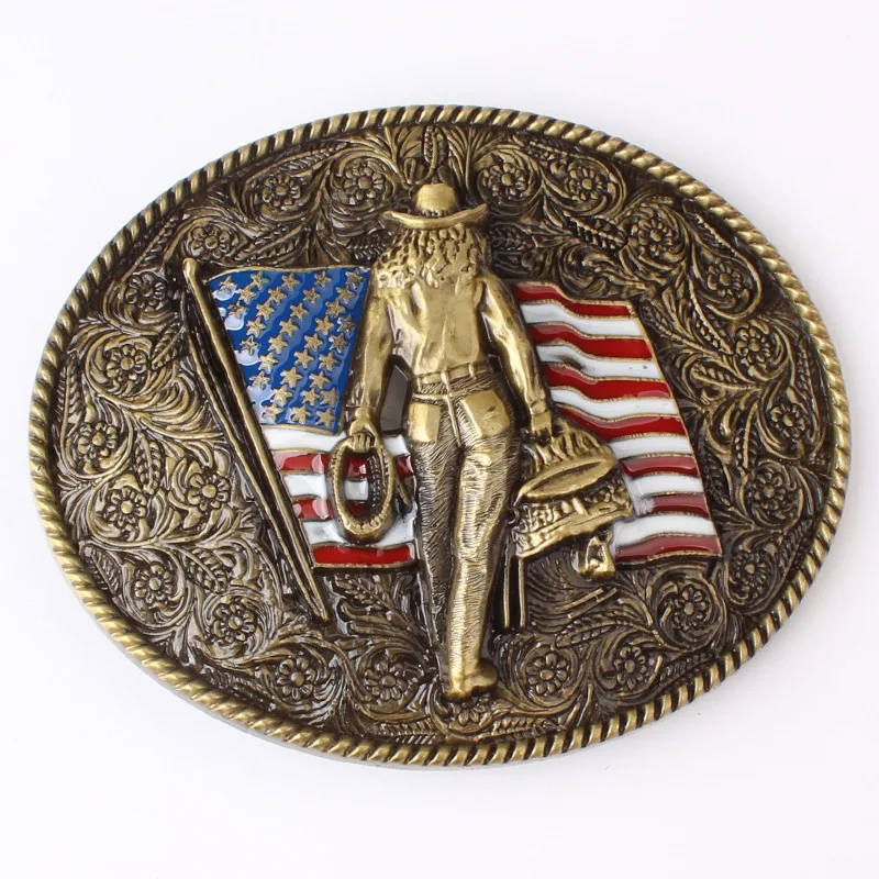 American West Cowboy Belt Buckle Handmade Homemade Belt Accessories Waistband DIY Western Cowboy Rock Style K55