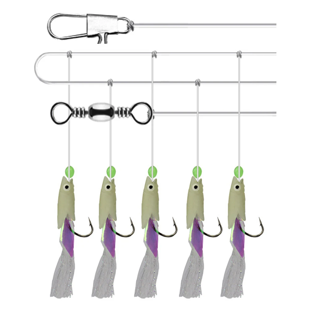 

Luminous Fishing Hook 2 Strings Night Skewers Carbon Steel Hooks Sea Fishing Tackle Multi Functional Lures