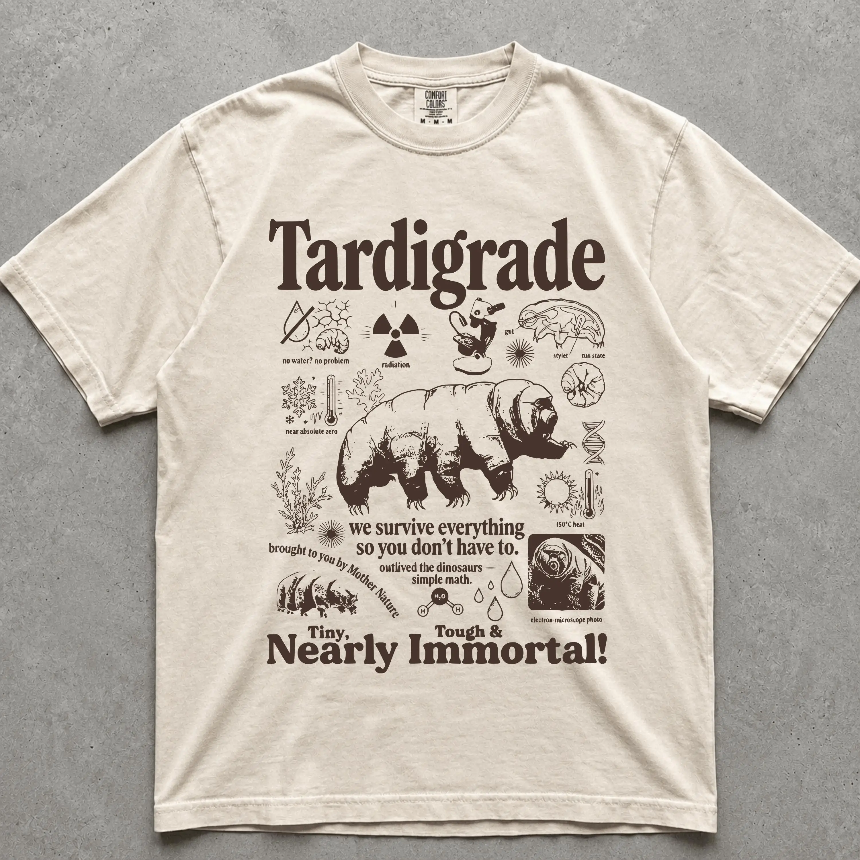 Vintage Tardigrade Shirt, Water Bear Biology Tee, Retro Science Teacher Gift Tee T-shirt
