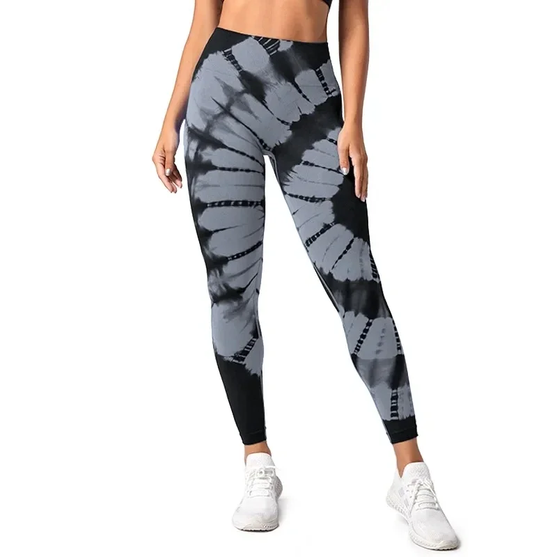 Mallas deportivas sin costuras para mujer, Leggings con efecto Tie-Dye, de realce, de cintura alta, para Fitness y gimnasio, novedad