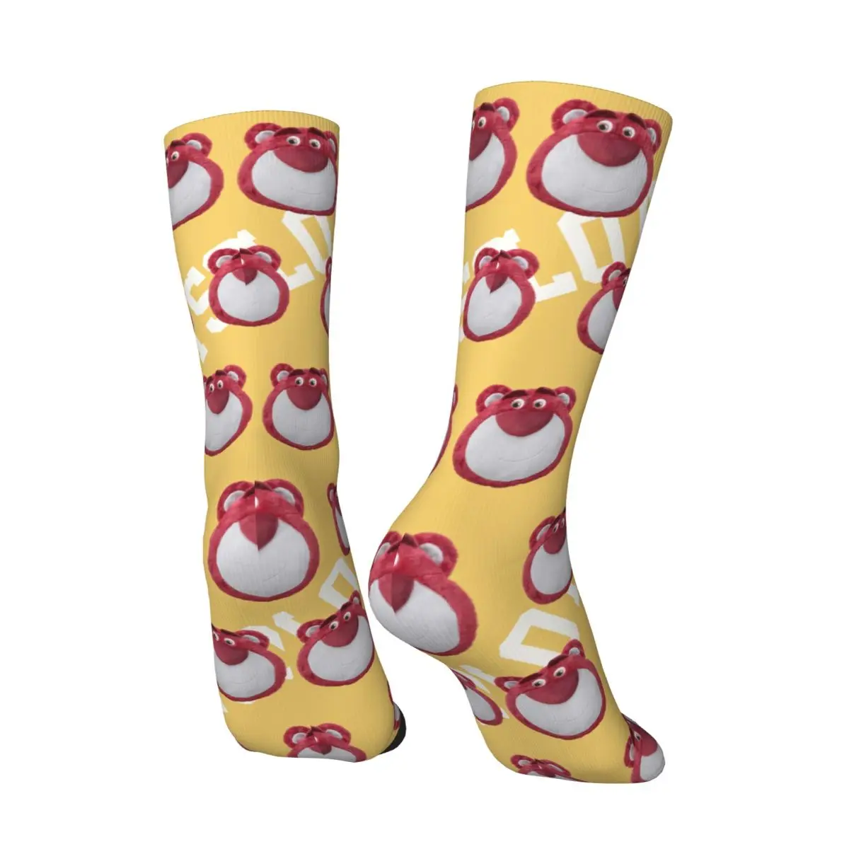 Vintage Cute Bear Men's compression Socks Unisex Disney Toy Story Lotso Harajuku Pattern Printed Novelty Crew Sock