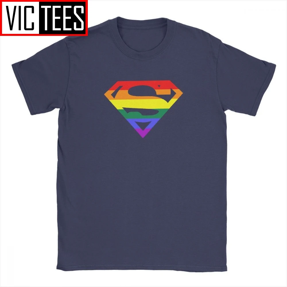 Freddo Super Queer T-Shirt Uomo Girocollo In Cotone T Shirt Arcobaleno Gay Pride Lesbica LGBTQ LGBT di Grandi Dimensioni Vestiti