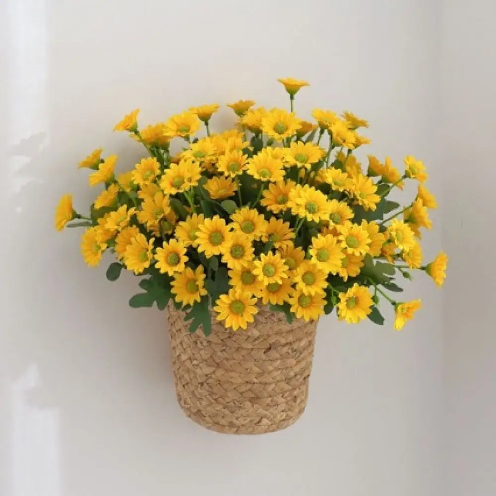 Plastic Artificial Daisy Flower Bouquet Realistic Faux Floral For Wedding Party Office Desktop Decoration Plant Craft