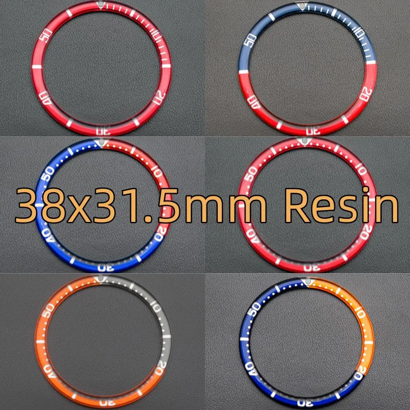 Resina Assista Bezel Inserir Anel para Seiko, Assista Case Mod Bezel, Substituição da Parte, Men Face, SKX007, SKX009, SRPD, 40mm, 38mm