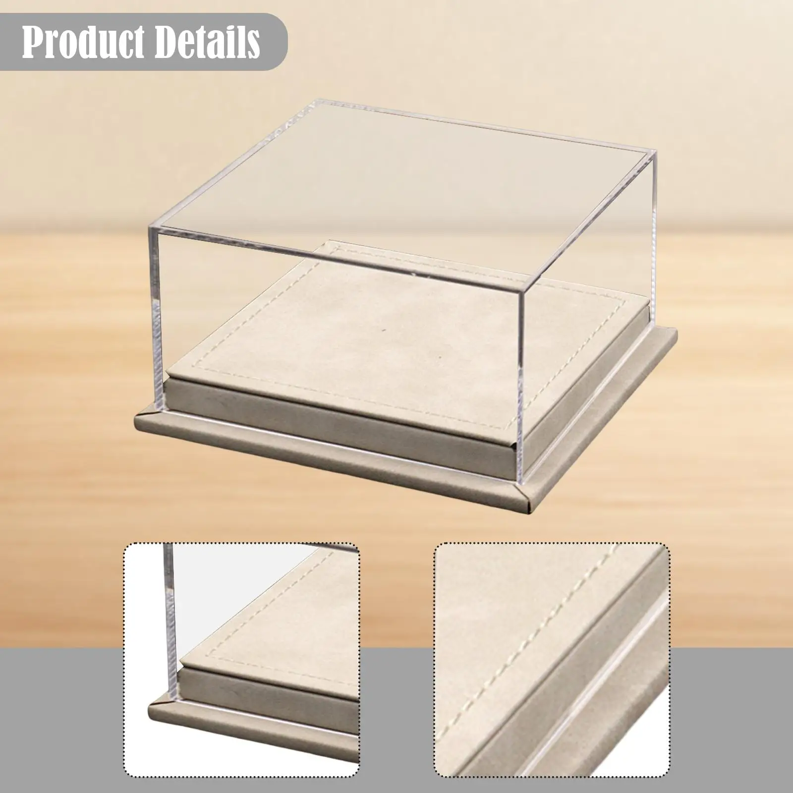 

Витрина для игрушечных машинок масштаба 1:64, 12.7x12.2x6.5см, аксессуары, легкая, компактная, портативная, с прозрачной акриловой крышкой и основанием из искусственной кожи