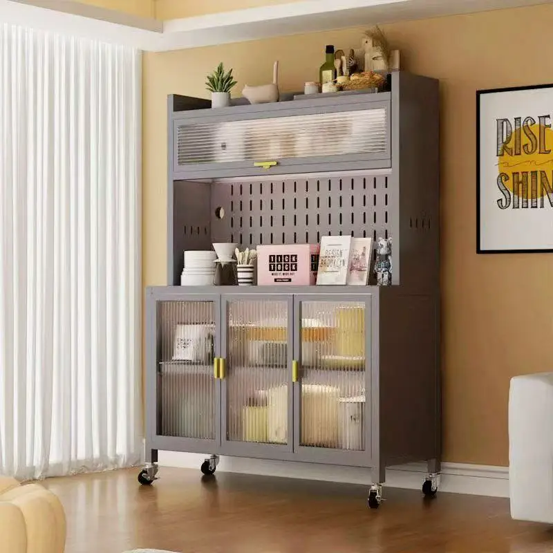 

74-Inch high kitchen locker for living room with adjustable shelf door