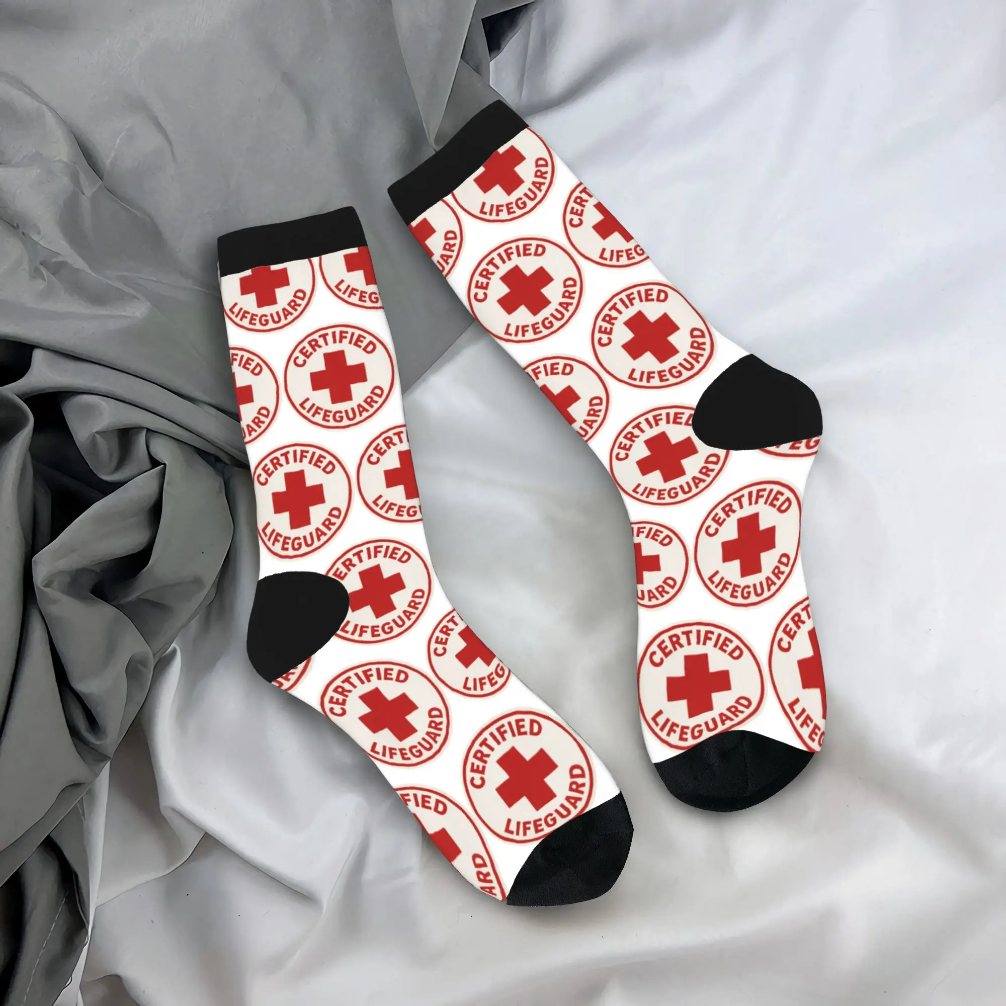 

Lifeguard Red Logo Stockings Casual Socks Men Breathable Socks Winter Running Sports Design Non Skid Socks Birthday Gift