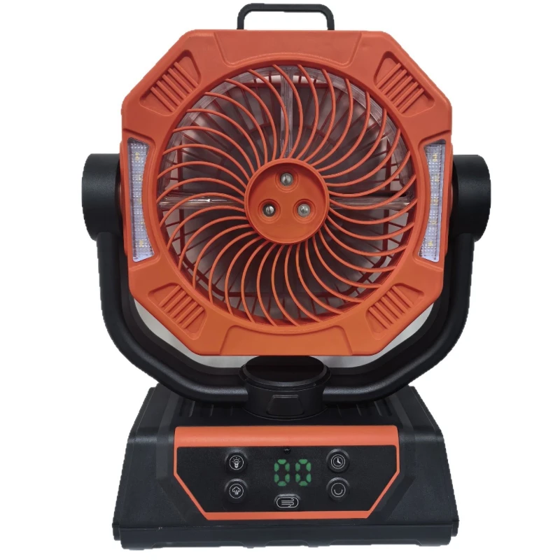 Outdoor camping fan cooling portable camping porous spray fan charging silent shaking head