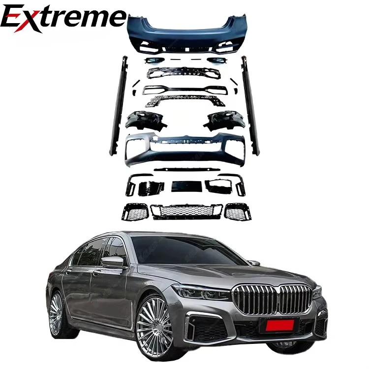Full Body Kit With Front Bumper Rear Bumper Side Skirts for BMW 7 Series G12 LCI 21-24 Upgrade MT Style PP Material Car Kit