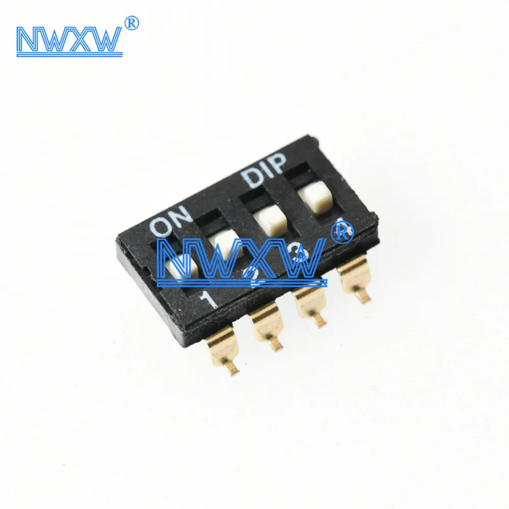 2.54 SMD DIP Switch Gold Plated Pin KM-01/2/3/4/5/6/8/10P 2.54MM SMD Black