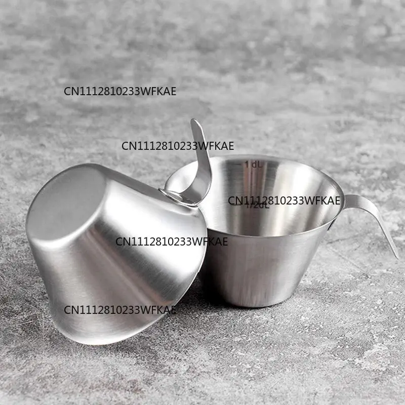304 stainless steel extraction cup, espresso extraction measuring cup, graduated wood with wooden handle