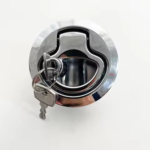 1pc Boat Flush Mount Hatch Cover Cabinet Door Lift Pull Handle Lock for RV Yacht Marine Deck Locking Locker Yacht Accessories