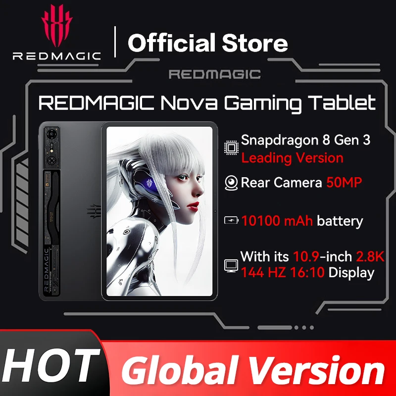 Tablet Gaming Redmagic Nova versi Global baru 10.9 "Snapdragon 8 Gen 3, versi terkemuka 10100mAh 50MP tidak termasuk pengisi daya