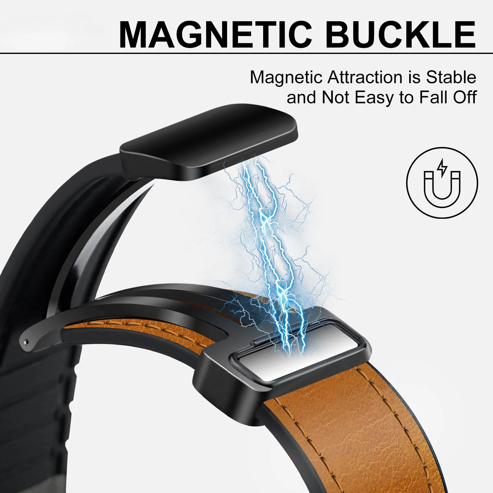 Magnetic Leather Strap For Samsung Galaxy Watch 7 6 4 5 pro 40mm 44mm 45mm 42/46mm bracelet for Galaxy Watch 6 Classic 43mm/47mm