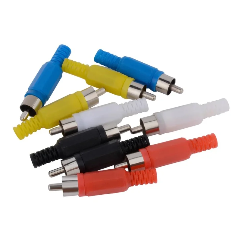 5/20/100/500PCS Plastic Lotus Audio and Video Head RCA Plug Male Welding Head AV Male Lotus Plug Solder Connector