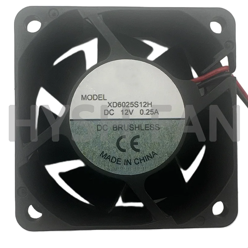 New XD6025S12H DC12V 0.25A 2-wire Chassis Power Dissipation Fan