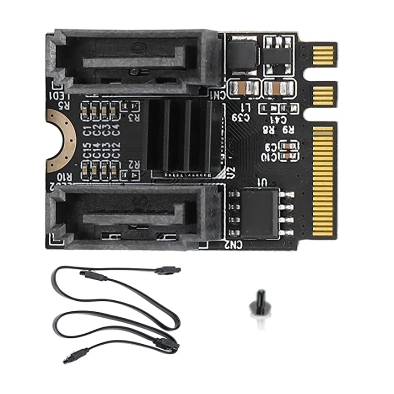 M2 To SATA3.0 Expansion Card KEY A + E WIFI M.2 To SATA Hard Disk Adapter Card Without Driver Installation JMB582 Chip