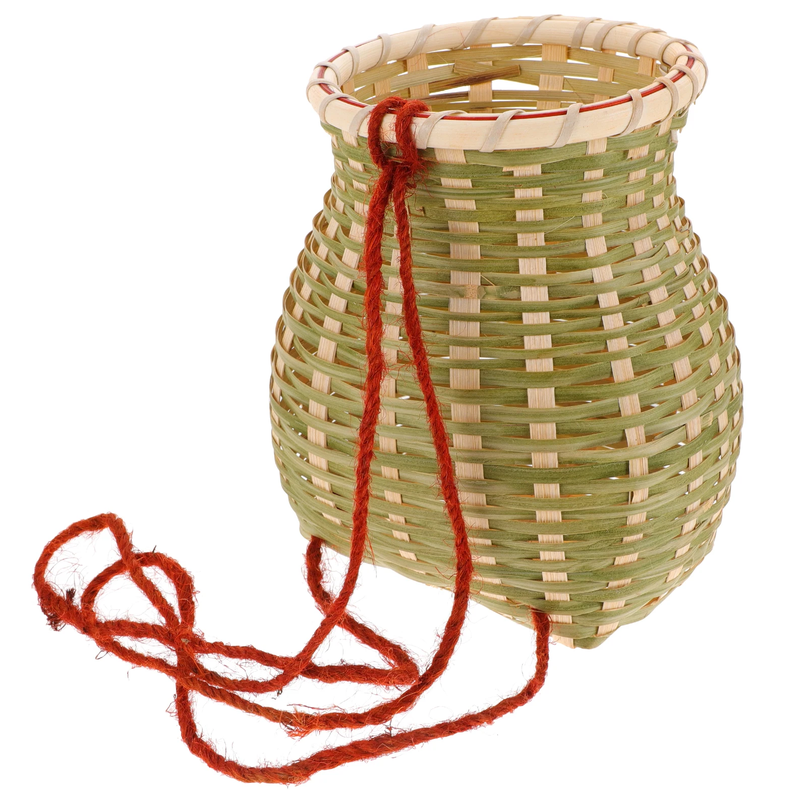 

Bamboo Woven Back Basket Small Pack Knapsack Storage Container Fruit Accessories Ethnic Style Decorative Basket Household Items