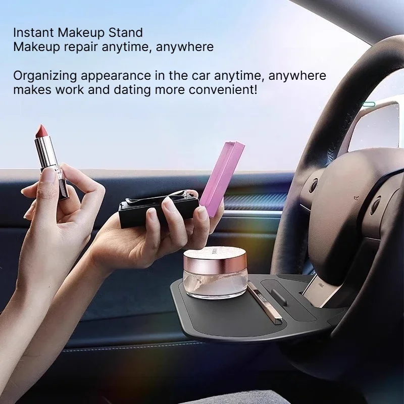For Tesla Model 3 Model Y 2017-2026 Steering Wheel Desk Car Dining Tray Mini Small Table Makeup Table Auto Interior Accessories
