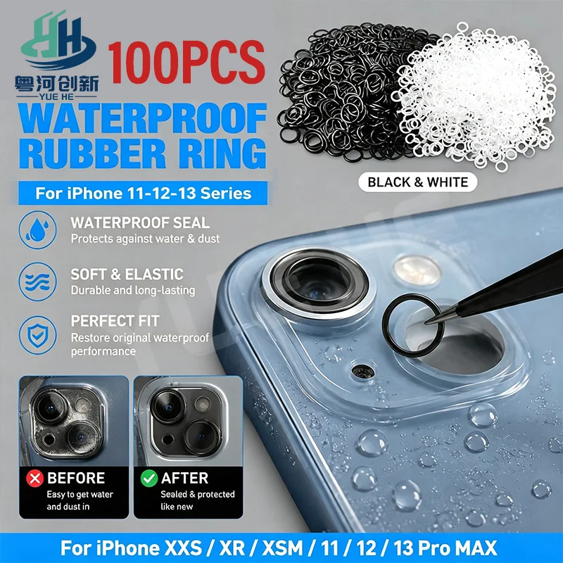 Camera Hole Waterproof Rubber Ring Anti Dust Seal Gasket for IP X XS XR XS Max Rear Glass Repair Tools