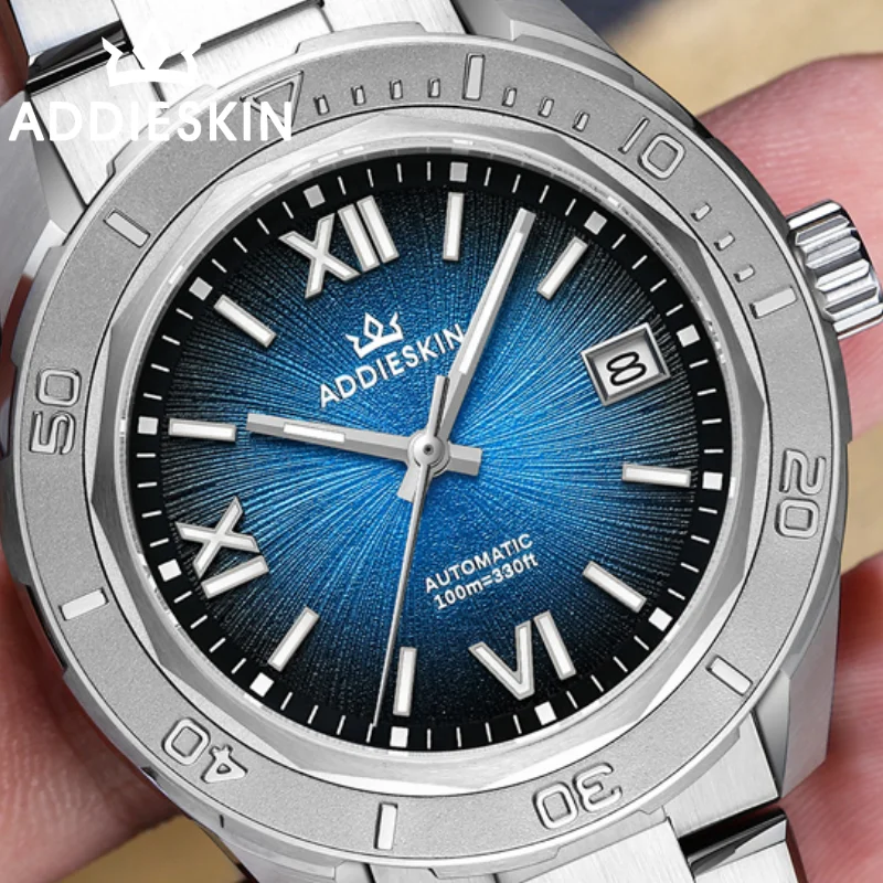 

AddiesKin K002 BGW9 Luminous Automatic Mechanical Watch 9015 Movement Sapphire Glass 100m Diver Luxury reloj hombre Men‘s Watch
