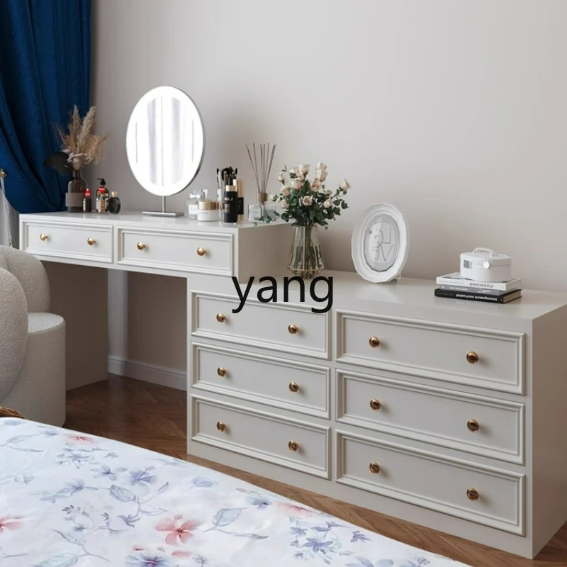 

LTT American Style Solid Wood Master Bedroom Dresser Vanity Desk Integrated Storage Cabinet Living Room Storage Cabinet