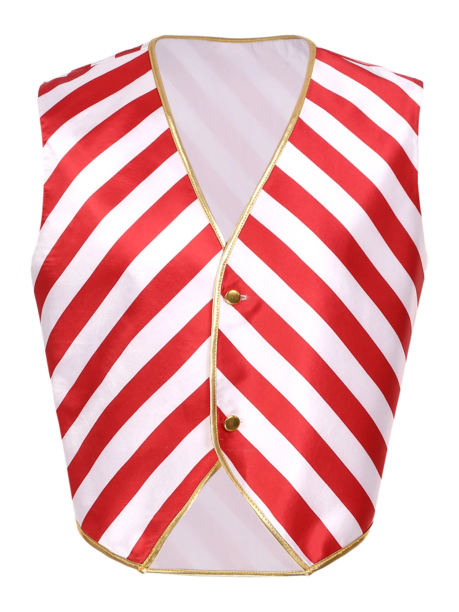 Heren Candy Cane kostuum gestreept vest Kerstmis Kerstmis Kerstman jas V-hals mouwloos vest top voor podiumprestaties