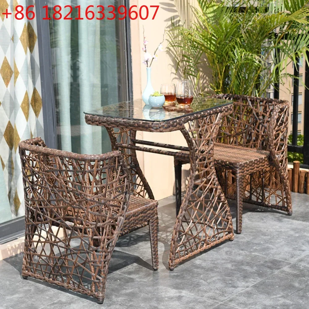 

Simple Leisure Chair Rattan Chair a Table with Two Chairs Combination