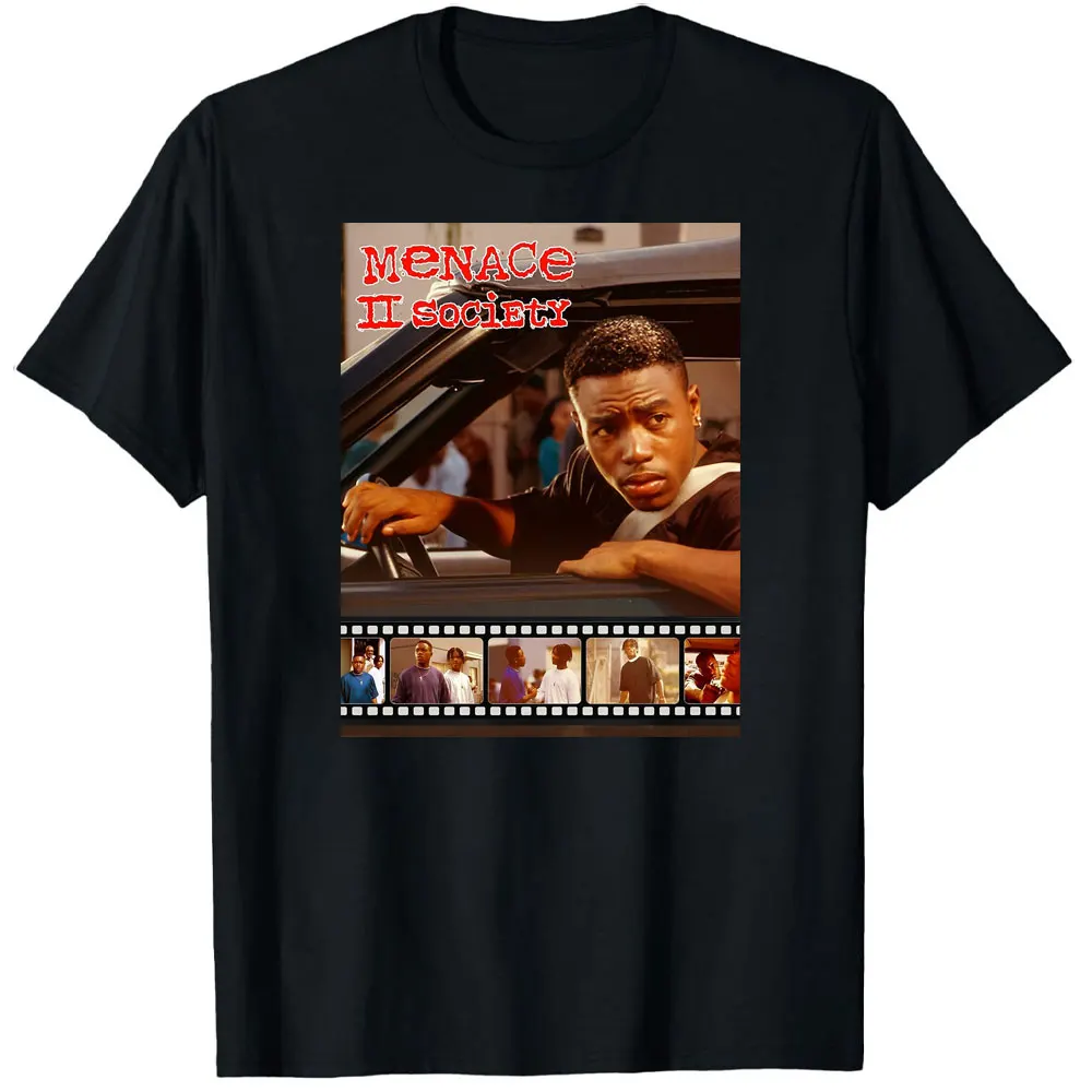 

Menace II Society Unisex Shirts 90s Movie Shirt Short-sleev O-neck Tops Men Women Cotton Tee 1993 Original Gang Gangster Film