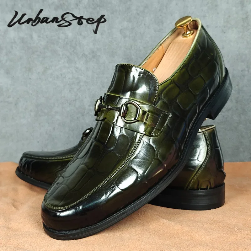 Sapatos de couro masculinos de luxo, mocassins de couro genuíno, sapatos casuais sociais, vestido formal de casamento, sapatos masculinos para dirigir